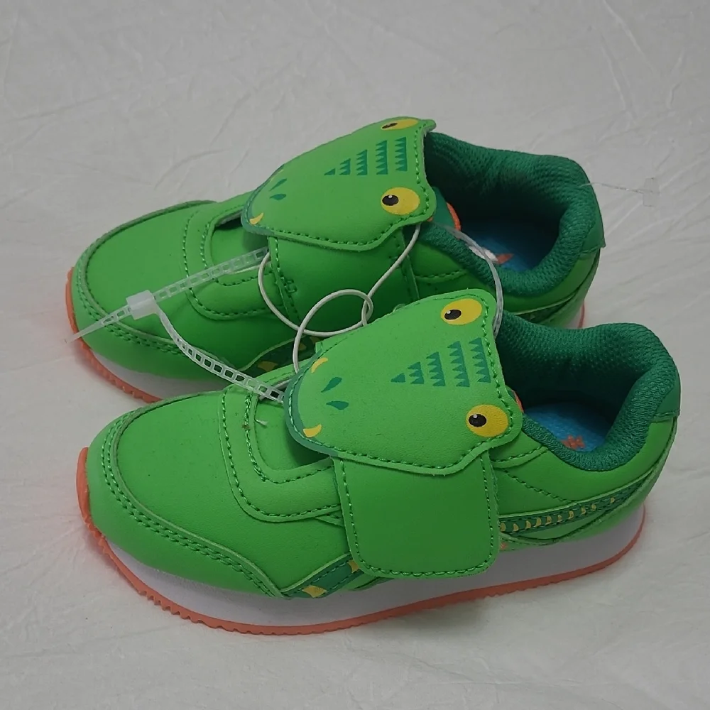 Reebok Toddler Sneakers Green Alligator Dinosaur